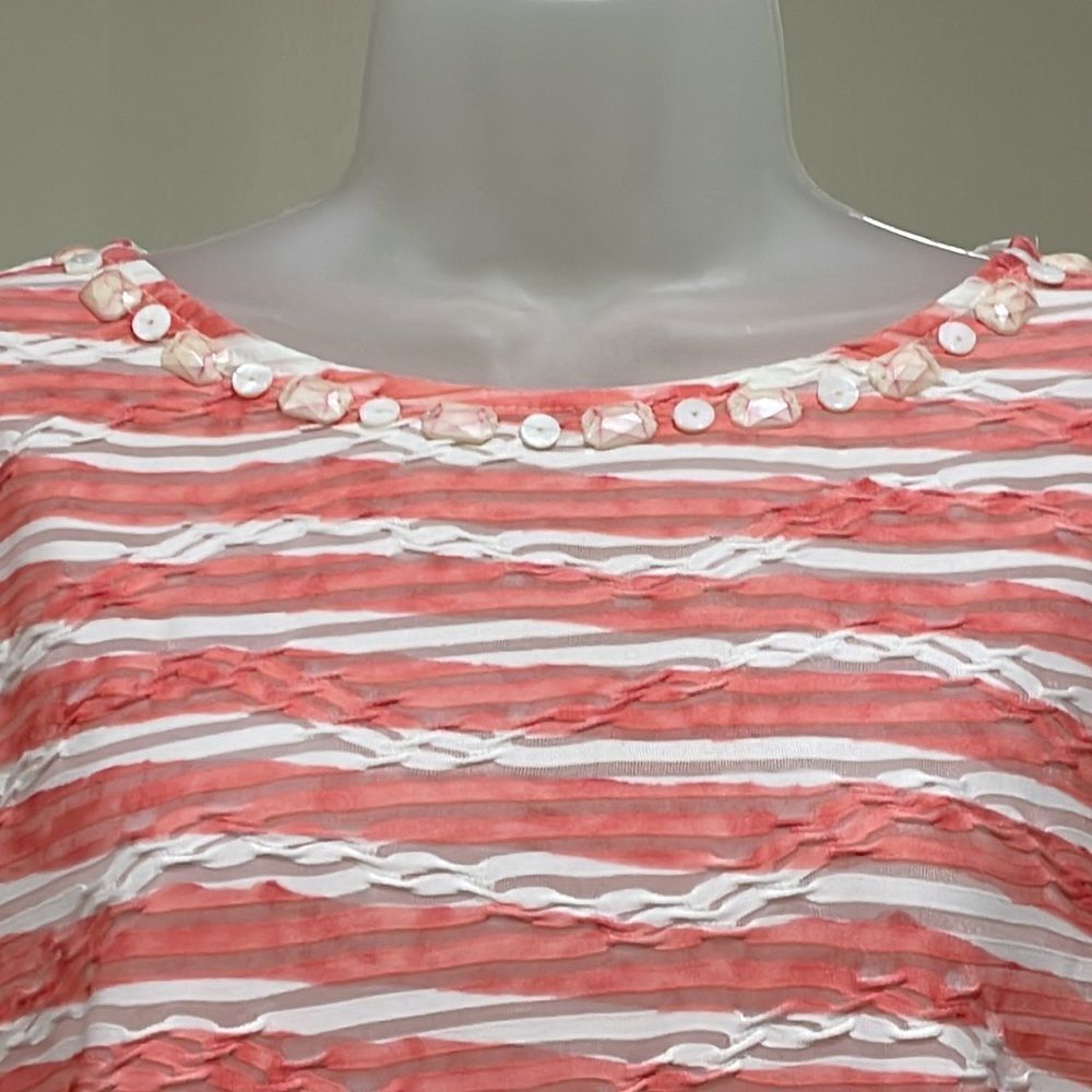 NWOT Ruby Rd striped pink and white blouse. Size M medium 8/10 - Picture 2 of 8